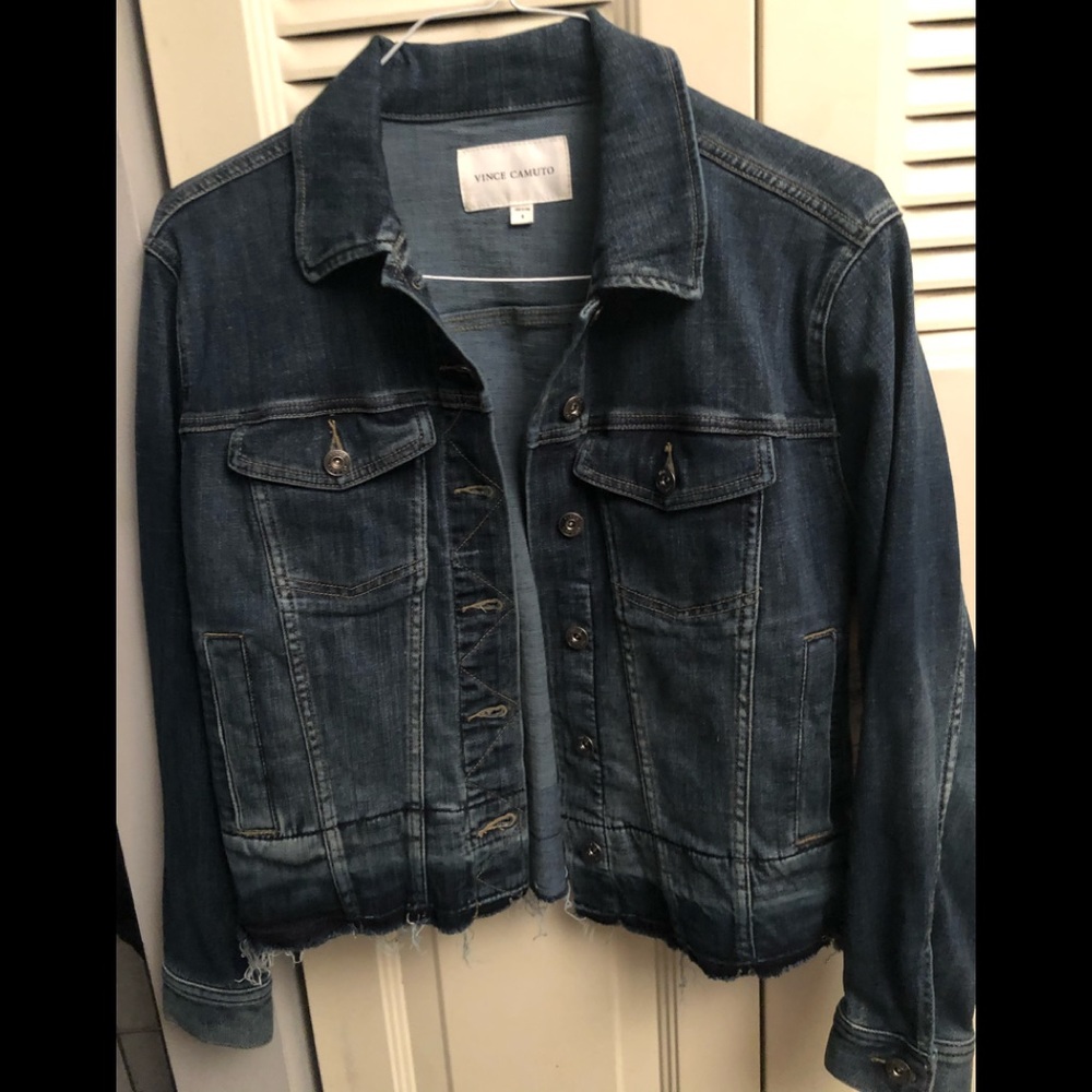 Vince Camuto Denim RAW-EDGE Distressed Jacket